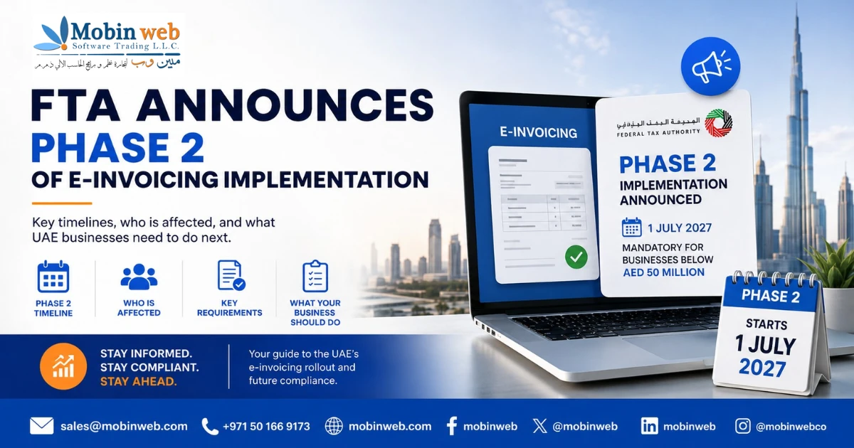 UAE FTA Announces Phase 2 of E-Invoicing Implementation - Mobinweb