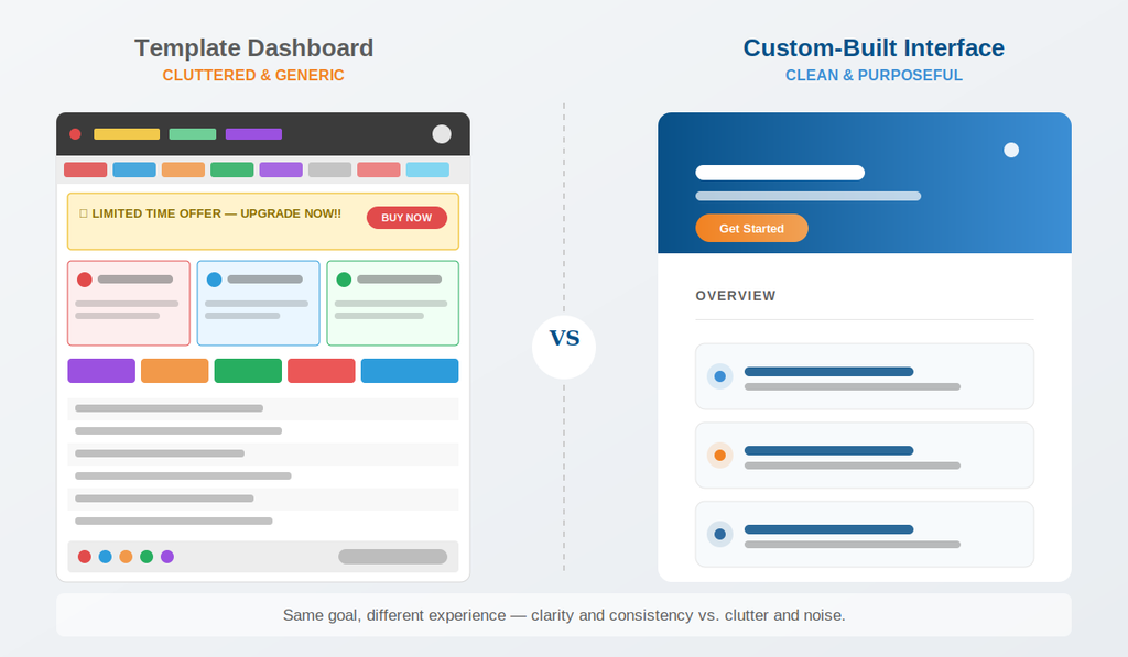 Custom website vs template website comparison